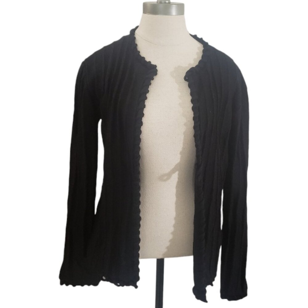CT2028 Ethyl Black ribbed open Cardigan S